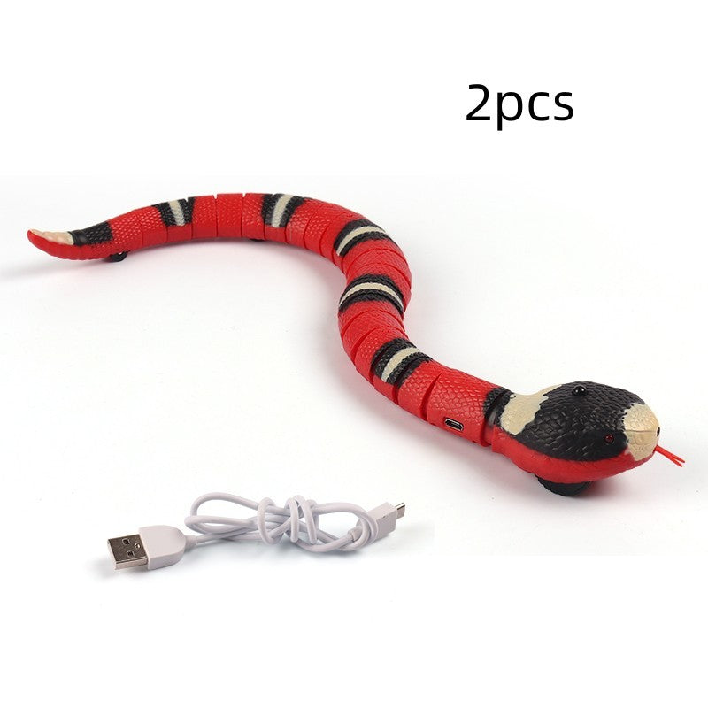 Smart Sensing Interactive Cat Toys Automatic Eletronic Snake Cat Teasering Play USB Rechargeable Kitten Toys For Cats Dogs Pet